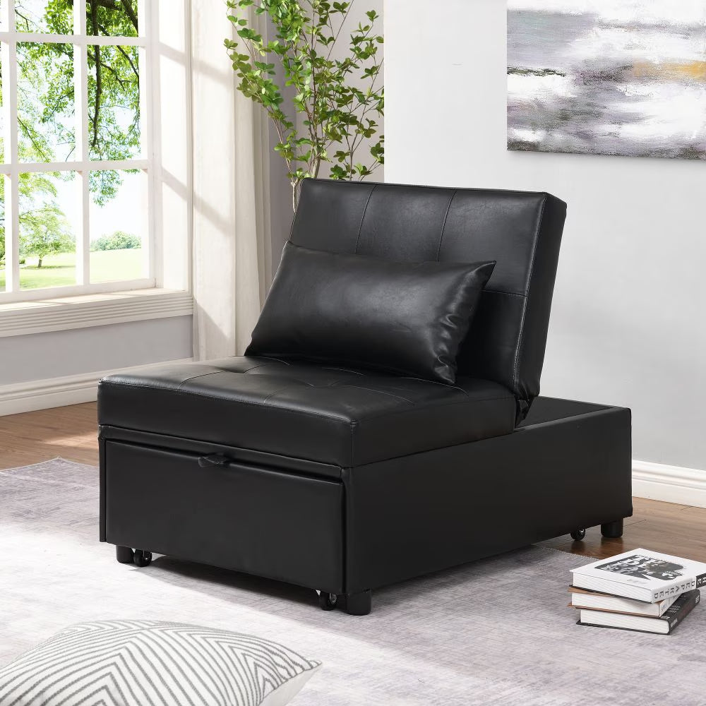 Folding Ottoman Sofa Bed Gray