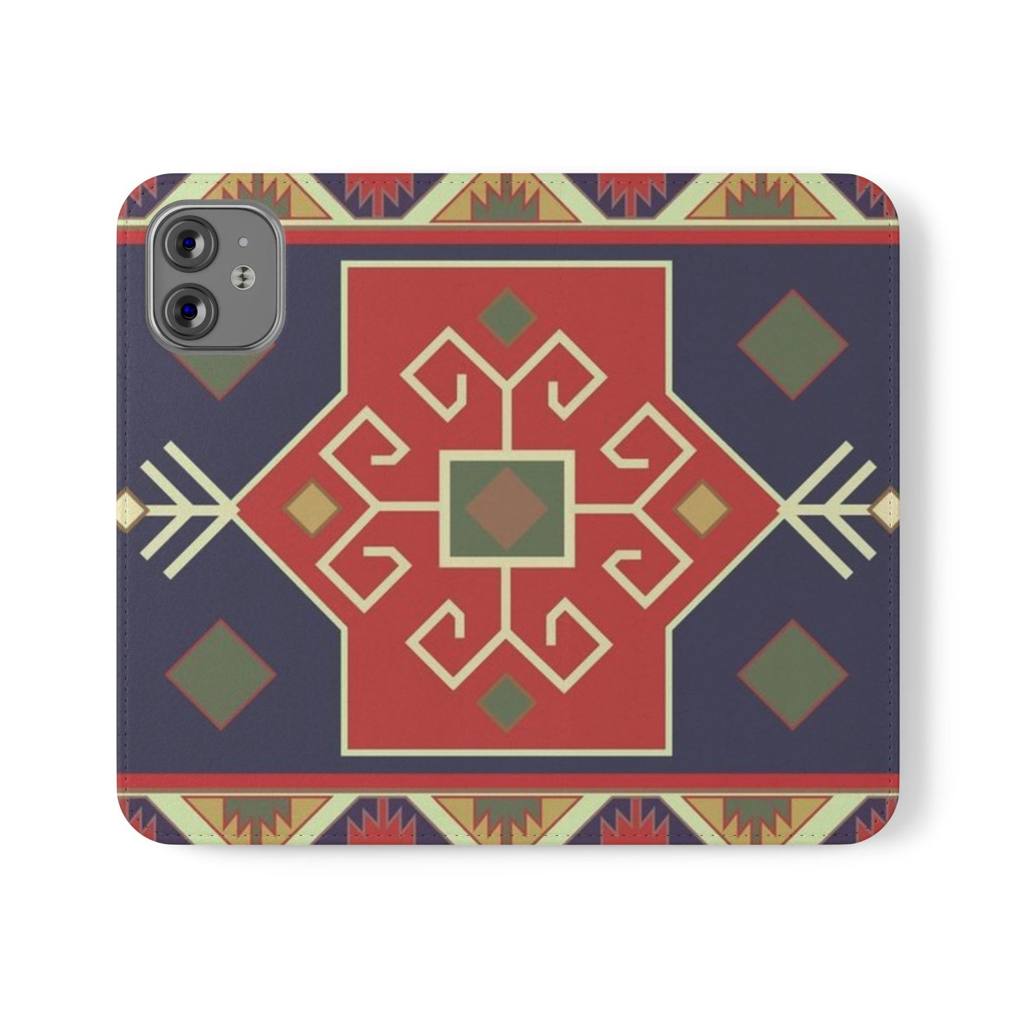 Stylish Flip Cases with Geometric Pattern - Phone Wallet Cover for Trendy Protection