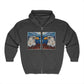 Eagle and Pattern Full Zip Hoodie - Unisex Heavy Blend Sweatshirt - Perfect for Nature Lovers - Deracco