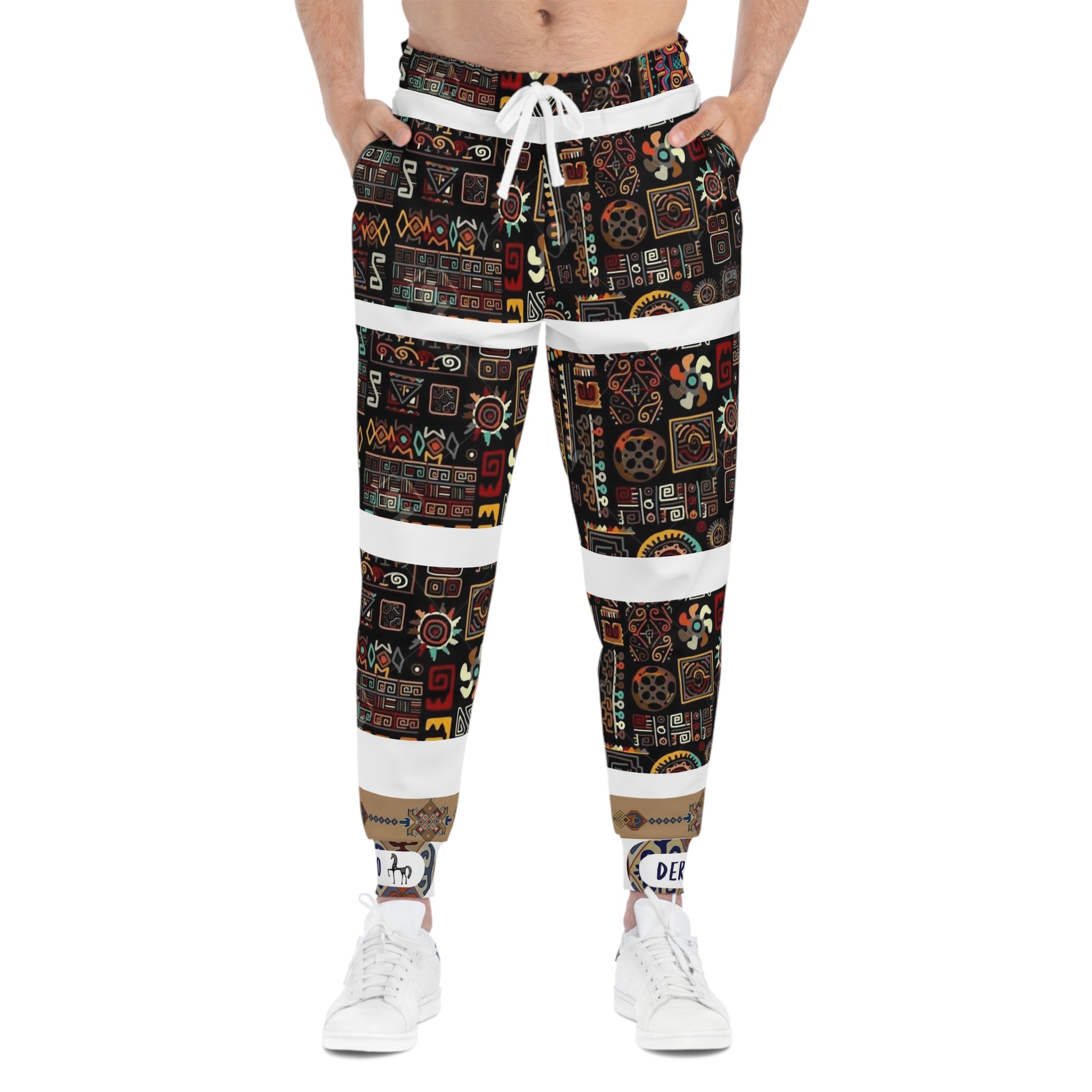 Tribal Pattern Athletic Joggers - Stylish & Comfortable Activewear - Deracco