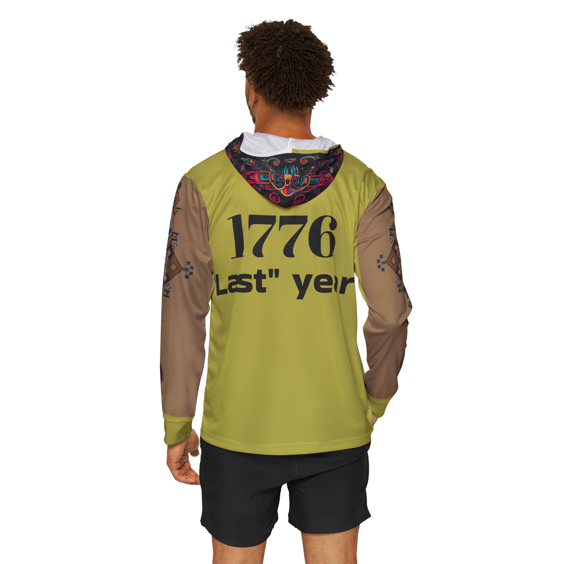 Men's Sports Warmup Hoodie - Vibrant Artistic Design with Historical Touch - Deracco