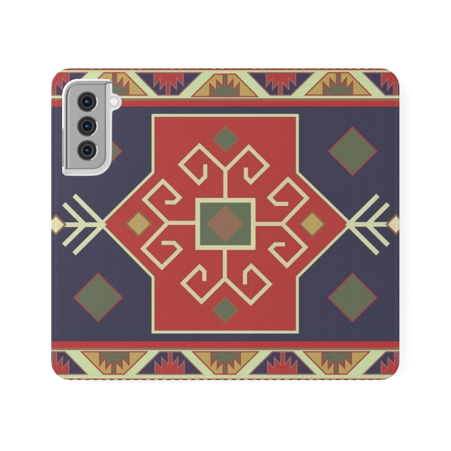 Stylish Flip Cases with Geometric Pattern - Phone Wallet Cover for Trendy Protection