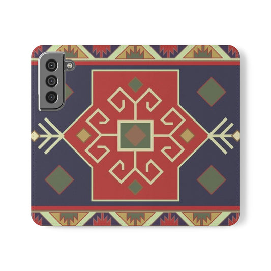 Stylish Flip Cases with Geometric Pattern - Phone Wallet Cover for Trendy Protection