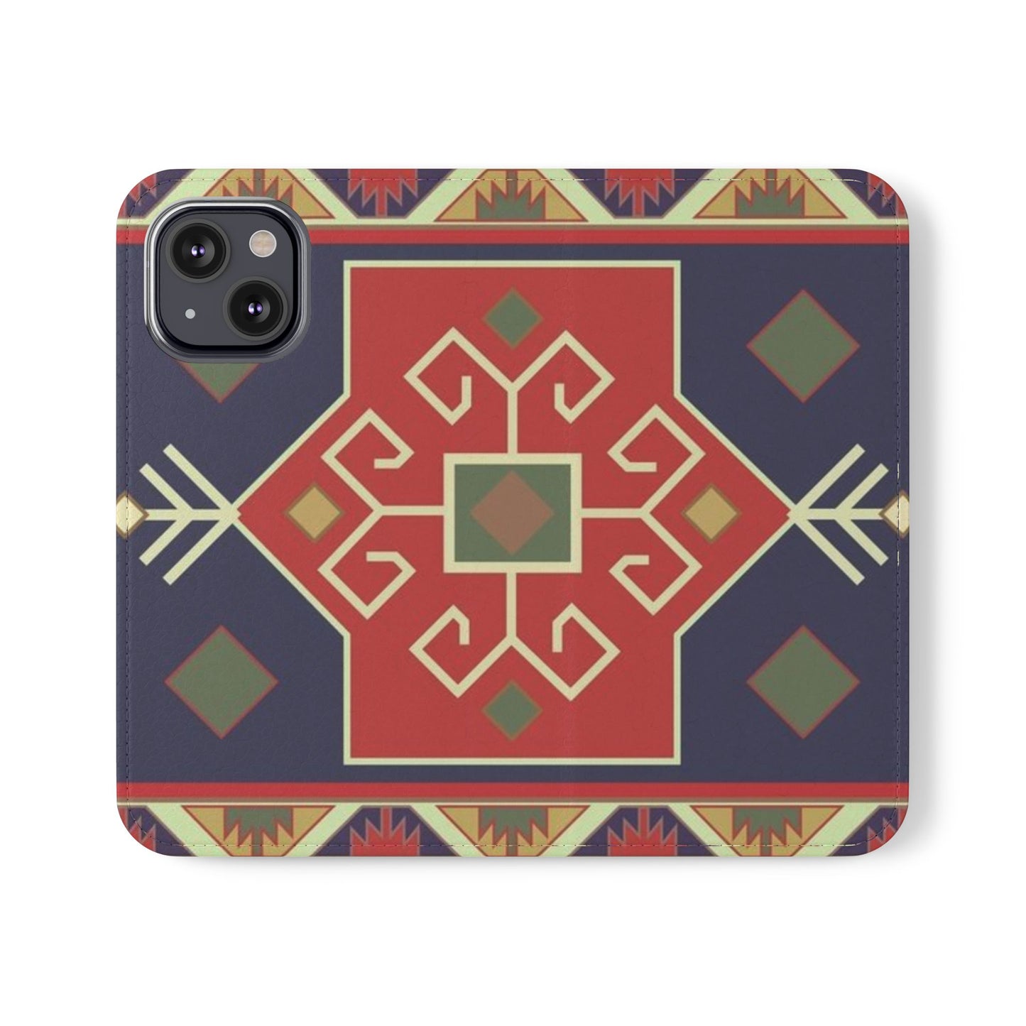 Stylish Flip Cases with Geometric Pattern - Phone Wallet Cover for Trendy Protection