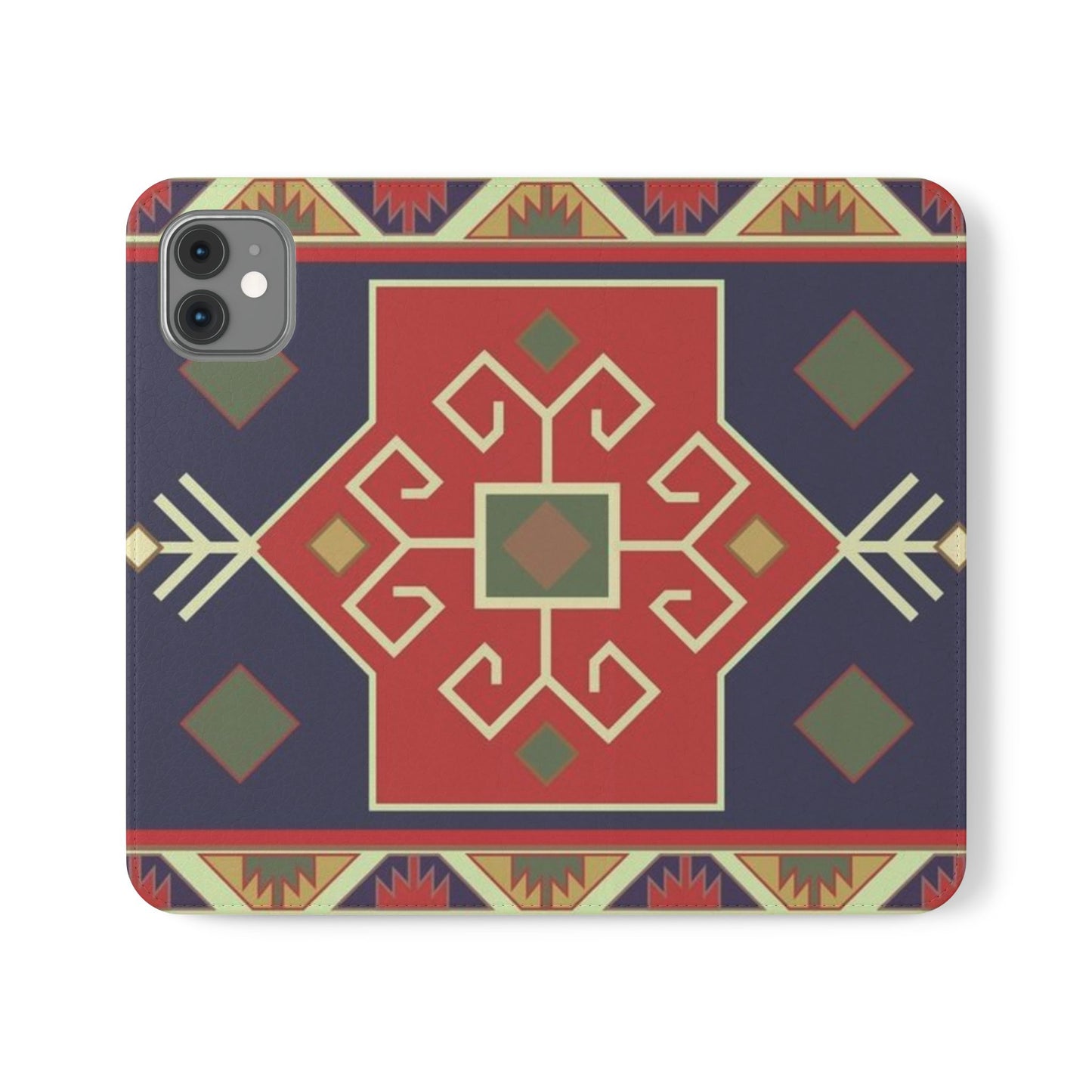 Stylish Flip Cases with Geometric Pattern - Phone Wallet Cover for Trendy Protection