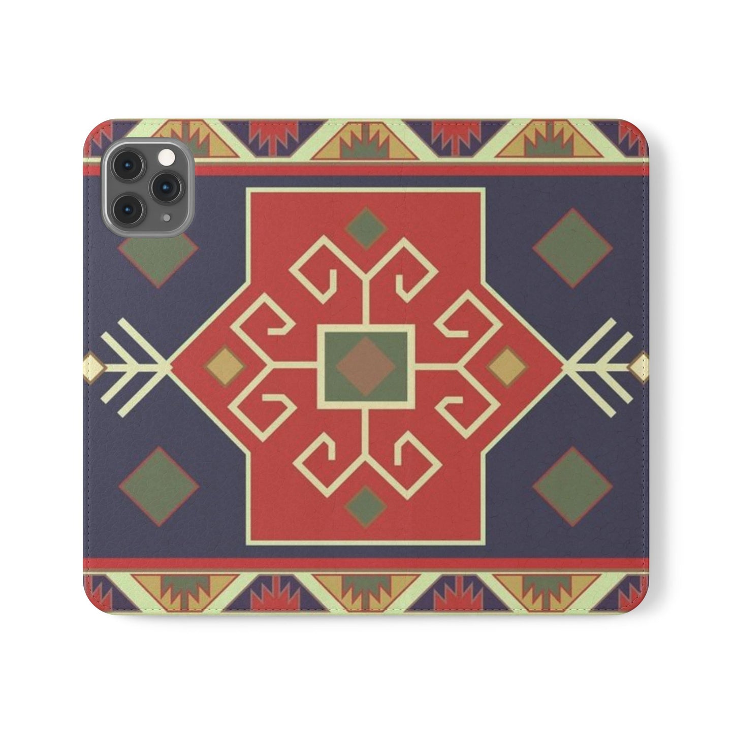 Stylish Flip Cases with Geometric Pattern - Phone Wallet Cover for Trendy Protection