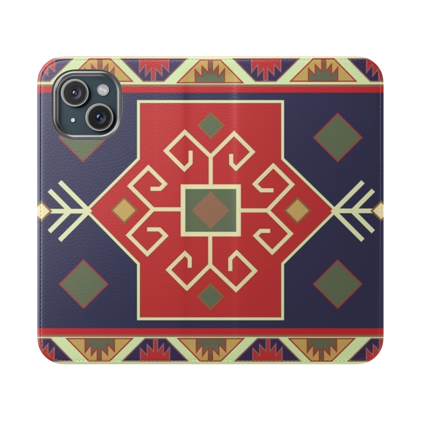 Stylish Flip Cases with Geometric Pattern - Phone Wallet Cover for Trendy Protection