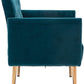 Square Velvet Accent Chair, Golden Metal Leg Single Sofa Chair, Living Room Chair, Bedroom Chair, Coffee Chair, Reception Chair (Teal)