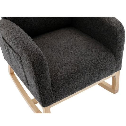 Living Room Lounge Armchair With High Back, Modern Rocking Chair