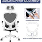 Office Chair, Ergonomic Desk Chair, Computer Chair, Office Desk Chair, Ergonomic Chair, Mesh Computer Chair with Adjustable Headrest and Lumbar Support, Home Office Chair White