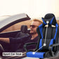 Racing Style Gaming Chair with Adjustable Pillows and Reclining Backrest for Unisex Gamers(Blue)