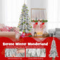 1 Pc 6 Feet Artificial Xmas Tree With 589 Flocked Branch Tips And 48 Xmas Balls