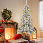 1 Pc 6 Feet Artificial Xmas Tree With 589 Flocked Branch Tips And 48 Xmas Balls