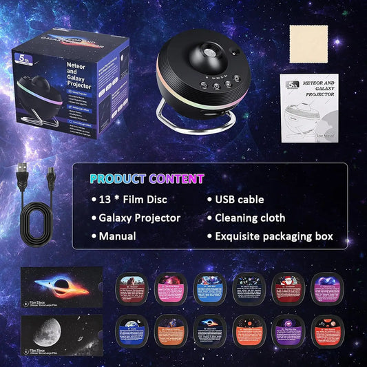 Star Projector 13 in 1 Galaxy Projector Night Light Lamps 360° Rotate  4K Ultra HD Starry Sky Projector For Room Decoration Lamp