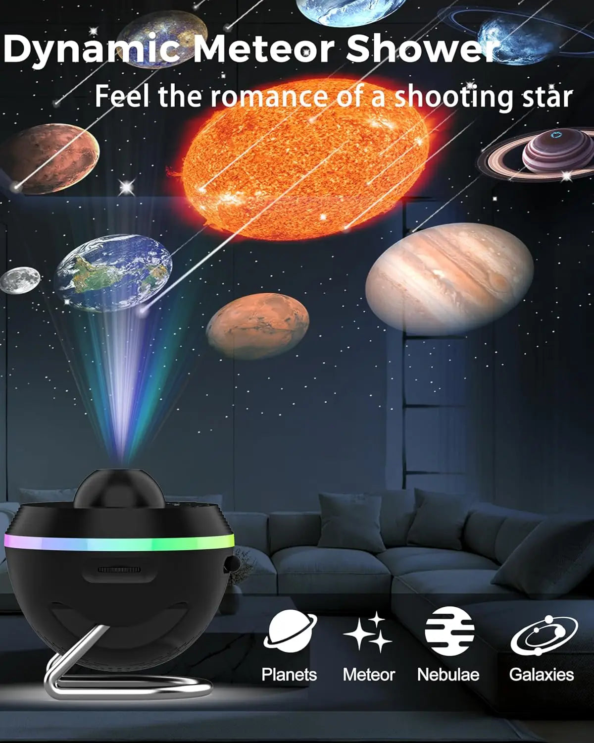 Star Projector 13 in 1 Galaxy Projector Night Light Lamps 360° Rotate  4K Ultra HD Starry Sky Projector For Room Decoration Lamp