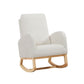 JA505 Beige Velvet Rocking Chair With Organizer