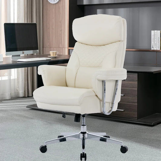 Callem 350LBS Executive Faux Leather Office Chair With Heavy-duty Base And Oversized Seat Cushion