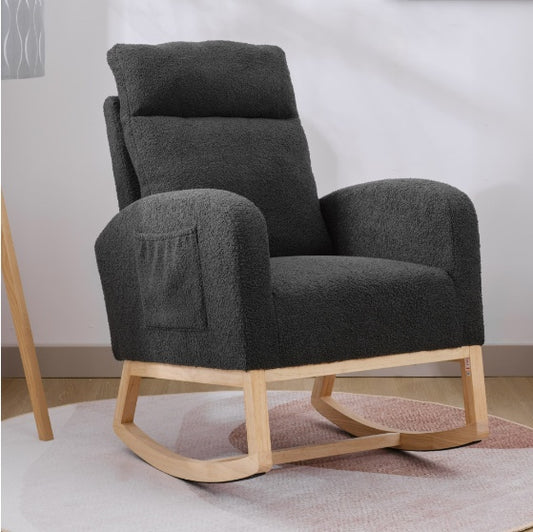 Living Room Lounge Armchair With High Back, Modern Rocking Chair