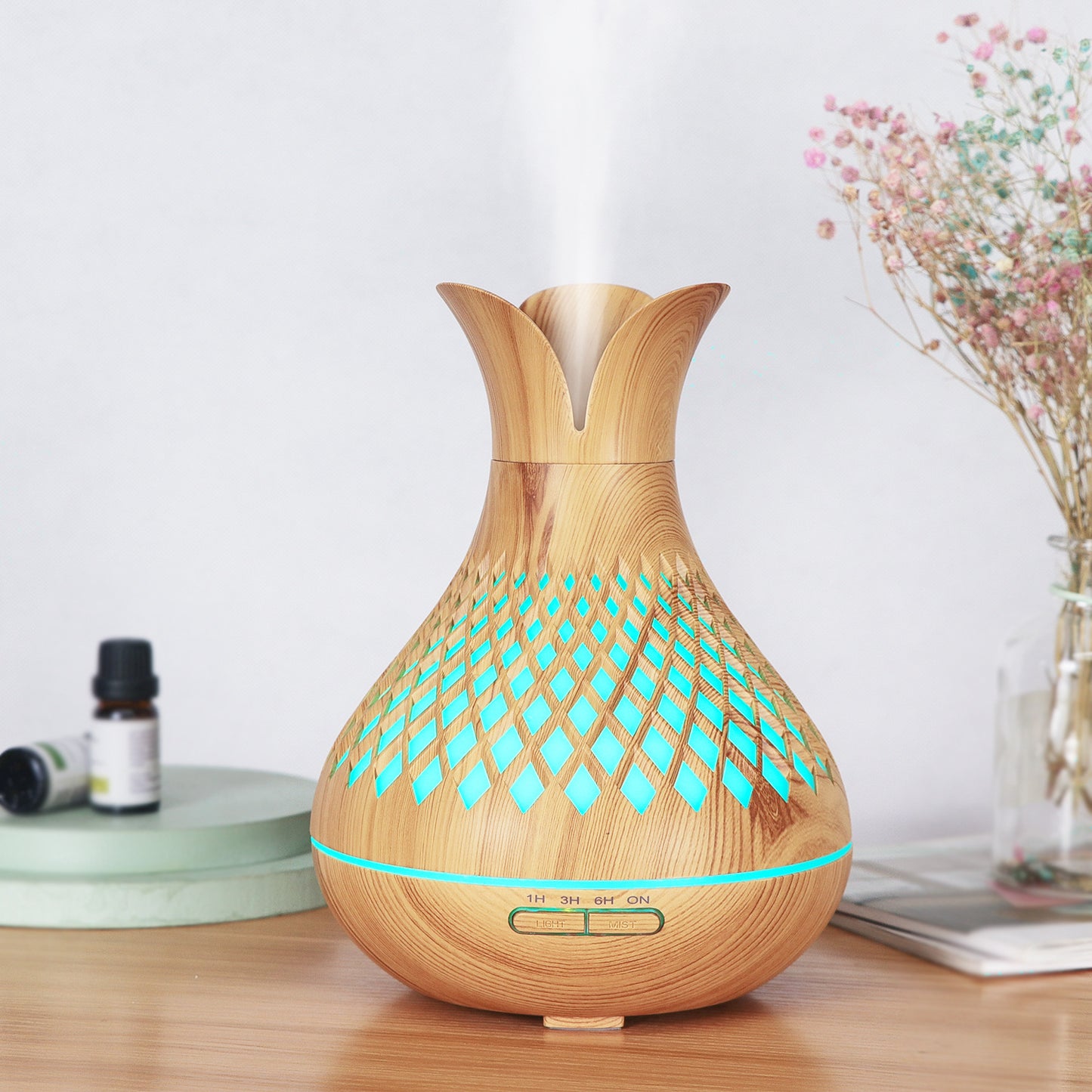 Dark And Light Wood Grain Humidifier 500ml Household