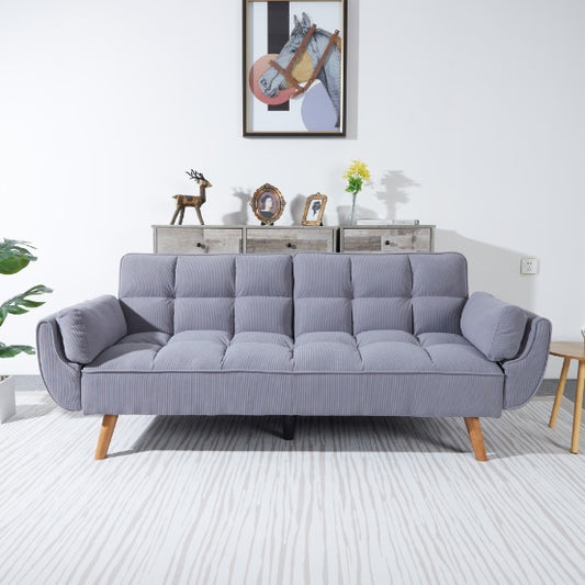 2064 Corduroy Sofa  Sofa Bed-Smoke Gray